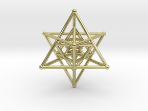 3 Merkabah Star Tetrahedrons Nested 50mm in 18K Gold Plated