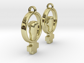 Womens Rights Symbol Earrings in 18K Gold Plated