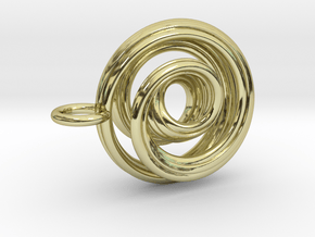 Single Strand Spiral Mobius Pendant in 18K Gold Plated