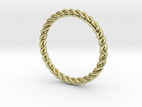 Ring Twisted 16 mm diameter or size 5.5  in 18K Gold Plated