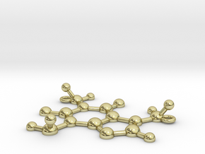 Caffeine Molecule Pendant in 18K Gold Plated