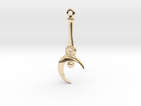 Moon Stick Pendant in 14k Gold Plated Brass