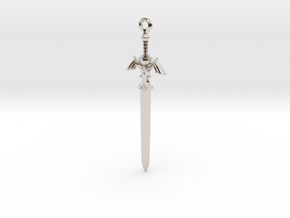 Master Sword Pendant in Rhodium Plated Brass
