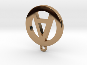 Necklace Charm - Letter "A" in Polished Brass