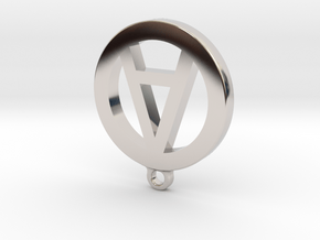 Necklace Charm - Letter "A" in Rhodium Plated Brass