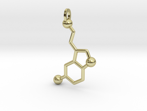 Serotonin Molecule in 18K Gold Plated