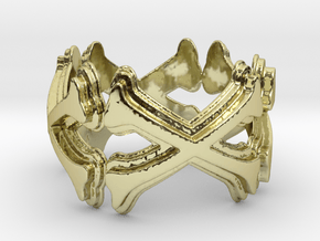 Crossbones Ring 10 Ring Size 10 in 18K Gold Plated