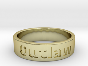 Outlaw Mens Ring 20.6mm Size11 in 18K Gold Plated