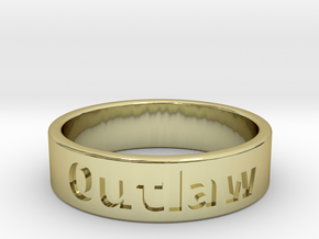 Outlaw Mens Ring 19.8mm Size10 in 18K Gold Plated