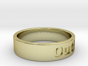 Outlaw Mens Ring 21.3mm Size12 in 18K Gold Plated