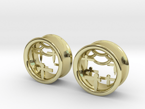 Shikigami Tunnels 1 inch gauge in 18K Gold Plated
