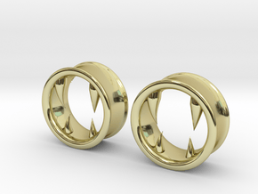 Grandmonther's Teeth 1 inch Tunnel in 18K Gold Plated