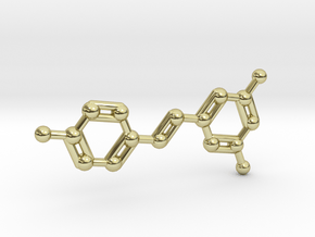 Resveratrol (Red Wine) Molecule Keychain in 18K Gold Plated