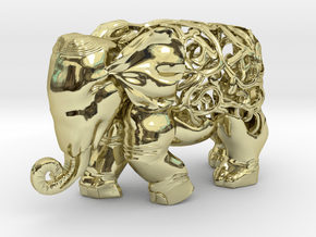 Figurine Elephant Verziert in 18K Gold Plated