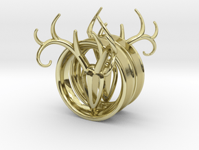 1 & 15/16 inch Antler Tunnels in 18K Gold Plated