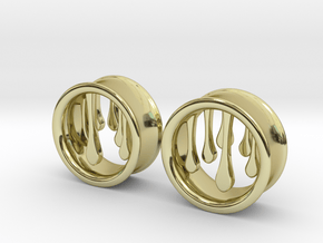 1 1/16 Inch Bleeding Tunnels in 18K Gold Plated