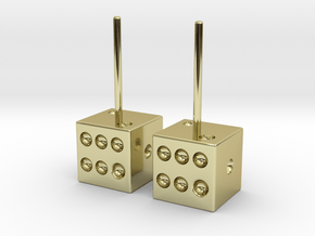 Dice Earrings Hollow in 18K Gold Plated