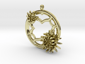 2 Inch Chrysanthemum Tunnel Pendant in 18K Gold Plated