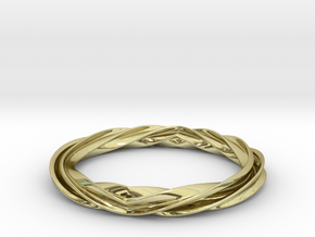 Twist and Flip Bangle in 18K Gold Plated