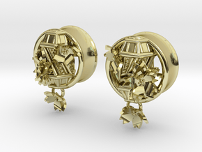 15/16 Inch Hanging Asian Lantern Plugs in 18K Gold Plated