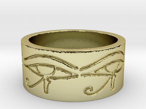 Egyptian Eye Of Horus Ring Size 7 in 18K Gold Plated