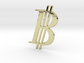 Bitcoin Logo 3D in 18K Gold Plated