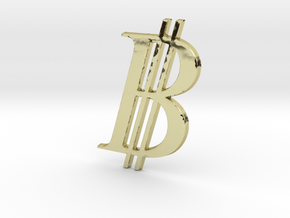 Bitcoin Logo 3D 80mm in 18K Gold Plated