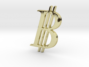 Bitcoin Logo 3D 30mm in 18K Gold Plated