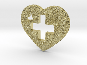 Love Switzerland Heart 3D in 18K Gold Plated