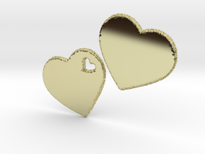 LOVE 3D Hearts 80mm in 18K Gold Plated