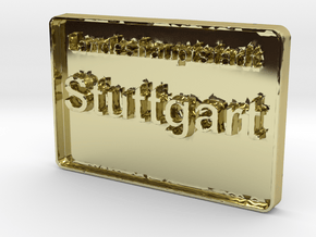 Landeshauptstadt Stuttgart 3D 50mm in 18K Gold Plated