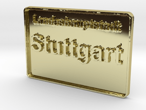 Landeshauptstadt Stuttgart 3D 80mm in 18K Gold Plated