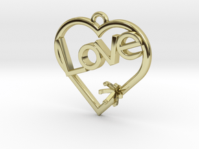 Heart Pendant "Love" (Offset 4.28mm) in 18K Gold Plated