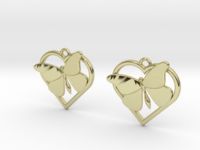 Heart Butterfly Earrings in 18K Gold Plated