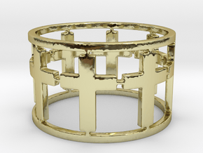 15 Cross Open Ring Size 7.5 in 18K Gold Plated