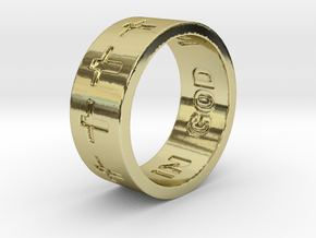 36 IN GOD WE TRUST Ring Size 8 in 18K Gold Plated