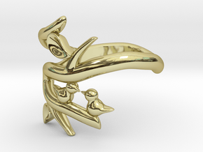 Two Birds on a Branch 2 (custom size 8 3/4) in 18K Gold Plated