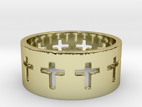 Cross ring V9 Ring Size 7 in 18K Gold Plated