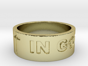 37 IN GOD WE TRUST V2 Ring Size 8.5 in 18K Gold Plated