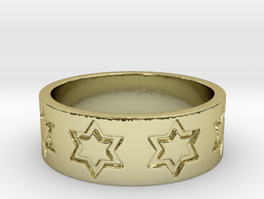 51 STAR RING Ring Size 8.25 in 18K Gold Plated