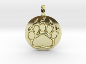 BEAR PAWN Animal Totem Jewelry pendant  in 18K Gold Plated