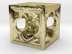 Fractal Menger Cube NH3 in 18K Gold Plated