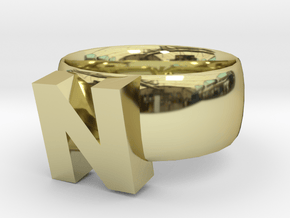 N Ring in 18K Gold Plated