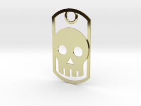 Skull dog tag in 18K Gold Plated