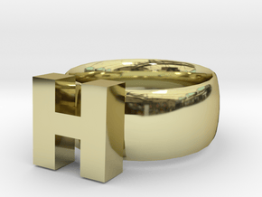 H Ring in 18K Gold Plated
