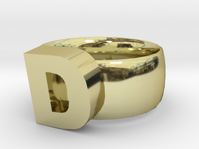 D Ring in 18K Gold Plated