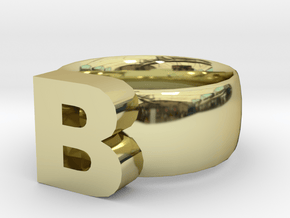 B Ring in 18K Gold Plated