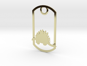 Stegosaurus dog tag in 18K Gold Plated