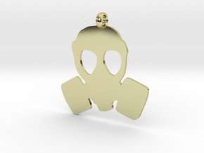 Gas Mask necklace charm in 18K Gold Plated