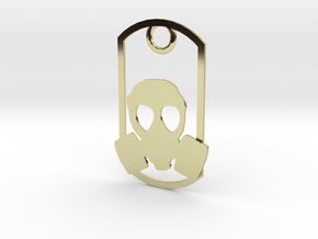 Gas Mask dog tag in 18K Gold Plated